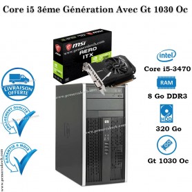 Core i5 3éme Generation Up to 3.6 Ghz 8Go 320 Go Avec Gt 1030 Oc