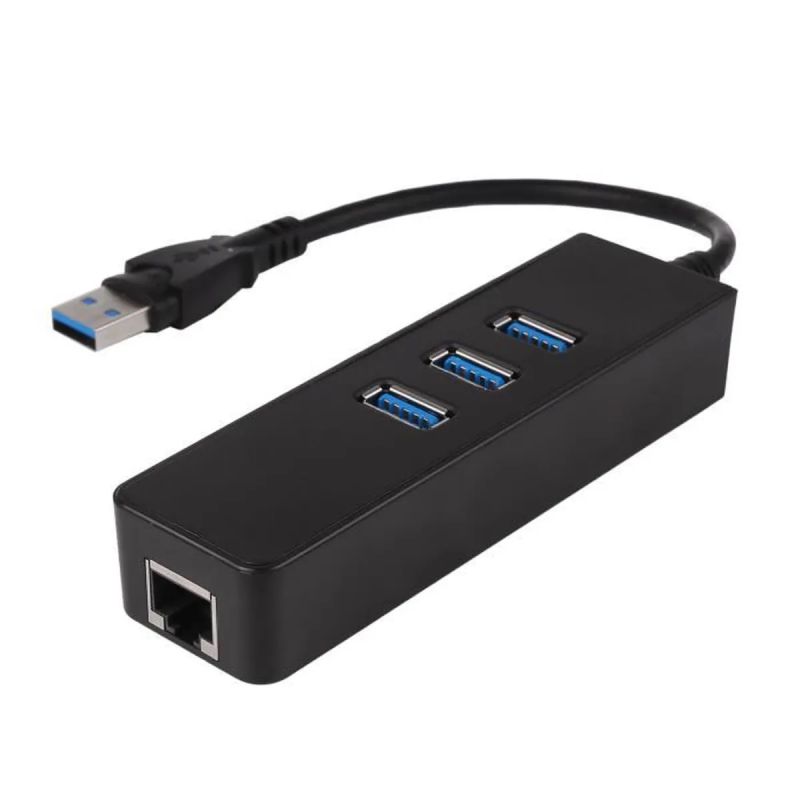 USB 3.0 à 1000Mbps gigabit adaptateur ethernet RJ45 3 ports USB3.0 Hub  réseau câblé
