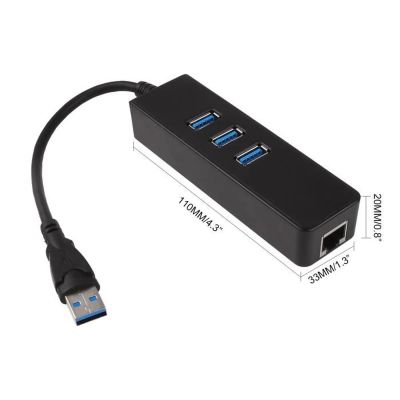 Usb C Ethernet avec 3 Port Usb Hub 3.0 Rj45 Lan Carte réseau USB vers  Ethernet Adaptateur pour Mac Ios Android PC Rtl8153 Usb 3.0 Hub