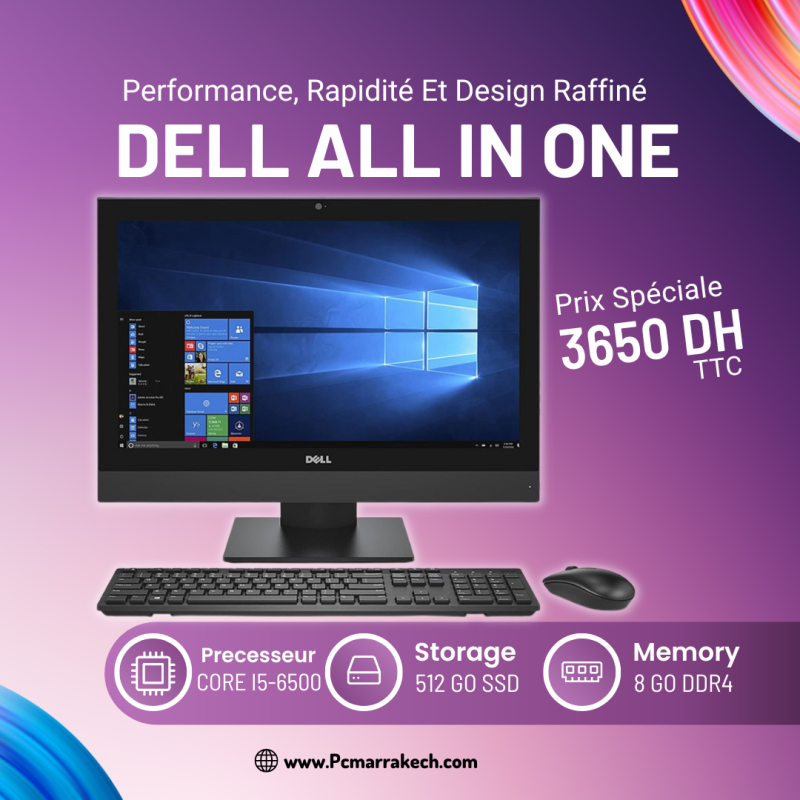 DELL All-in-One OptiPlex 5250 Intel Core i5-6500 8Go 512Go SSD